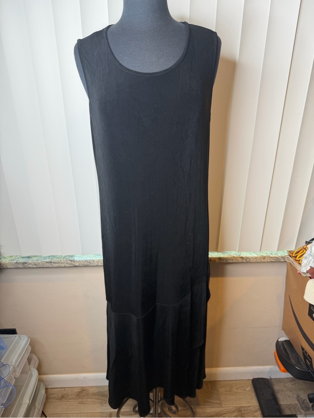 Chico's Travelers Chiffon Asymmetrical Hem Dress travelers black Size 2/US12